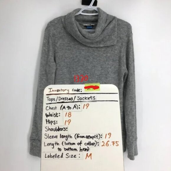 Kavu Light Heathered Grey Sweetie Turtleneck Sweater size M - Picture 15 of 16